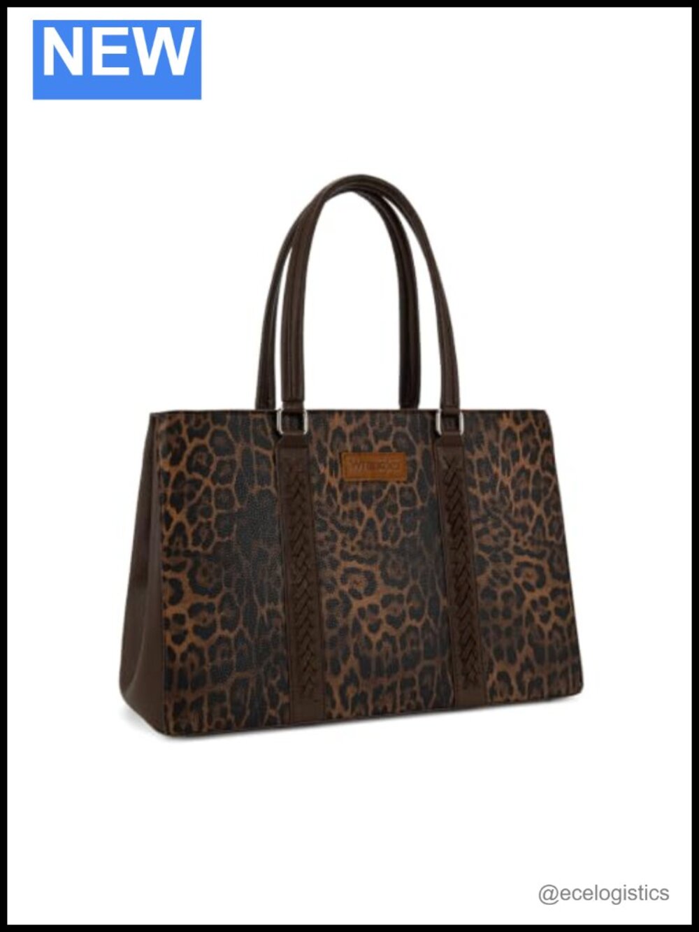 Laptop Tote Bag for Women 15.6 Inch Faux Leather Double Compartment Work Bag